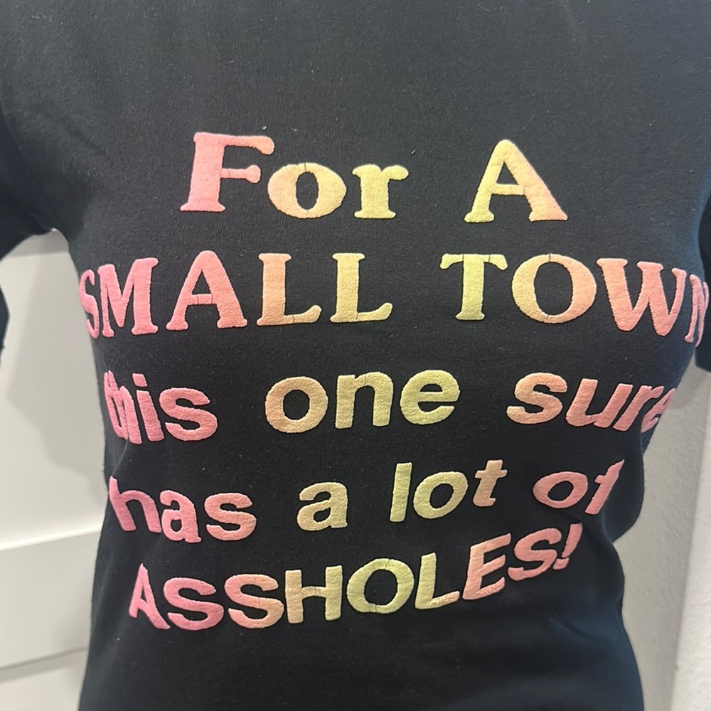Jerzees Black with Multi-Colored Message Statement Short Sleeve Tee